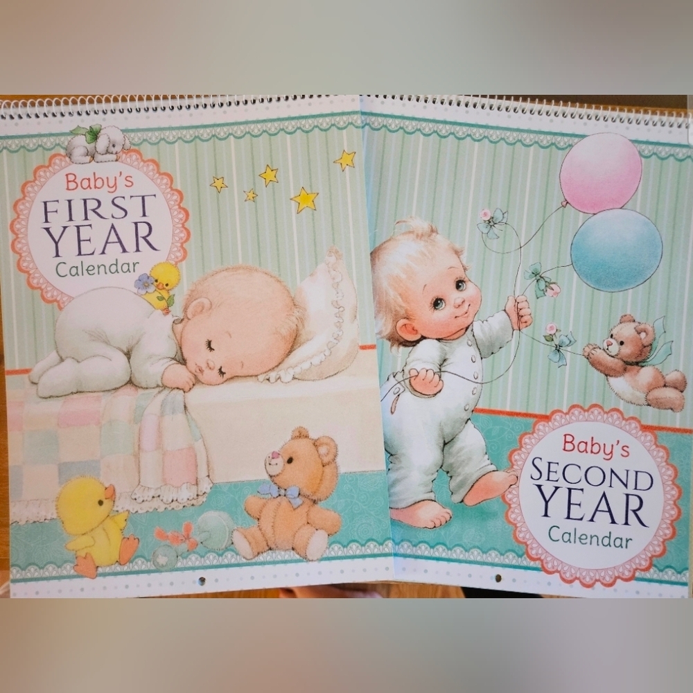 Adorable Baby's First and Second Year Calendar Set